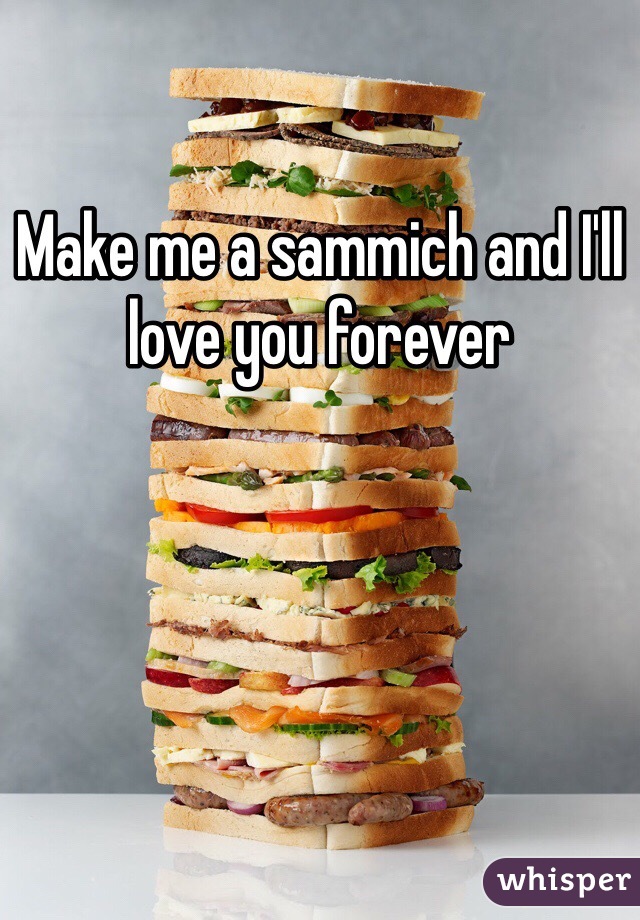 Make me a sammich and I'll love you forever 