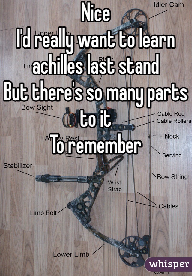 Nice
I'd really want to learn achilles last stand
But there's so many parts to it
To remember