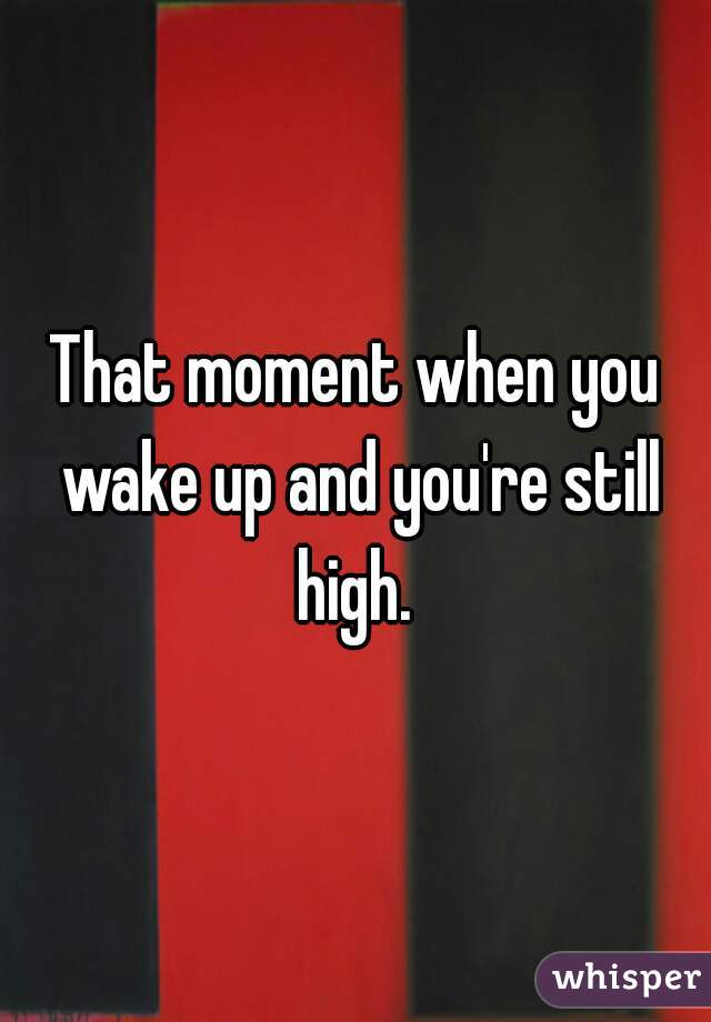 That moment when you wake up and you're still high. 