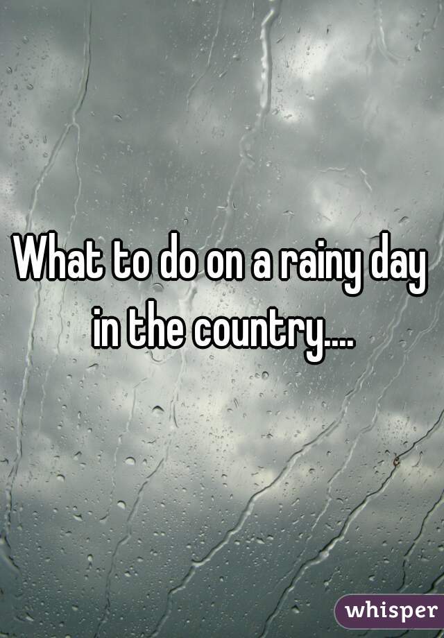 What to do on a rainy day in the country....