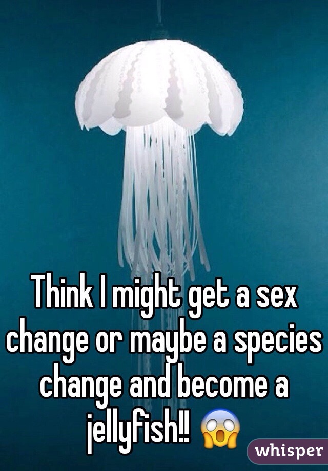 Think I might get a sex change or maybe a species change and become a jellyfish!! 😱