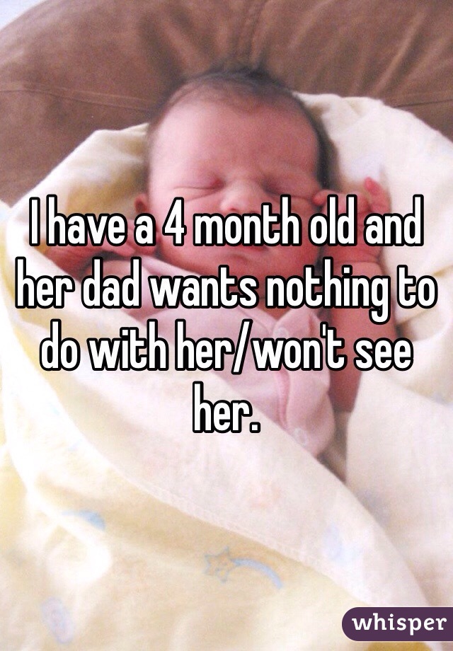 I have a 4 month old and her dad wants nothing to do with her/won't see her. 