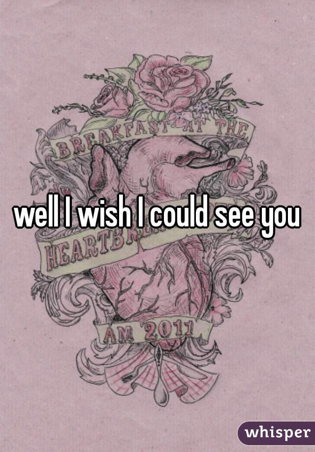 well I wish I could see you