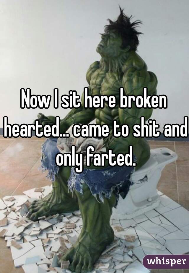 Now I sit here broken hearted... came to shit and only farted.