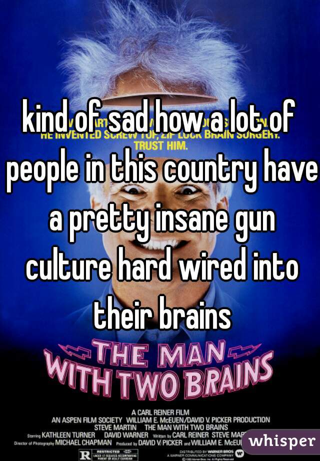 kind of sad how a lot of people in this country have a pretty insane gun culture hard wired into their brains