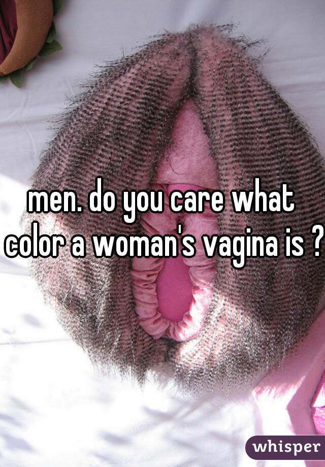men. do you care what color a woman's vagina is ? 