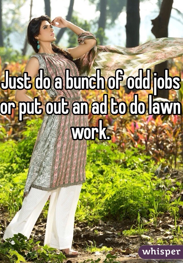 Just do a bunch of odd jobs or put out an ad to do lawn work. 