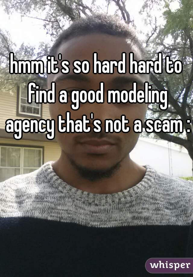 hmm it's so hard hard to find a good modeling agency that's not a scam :/