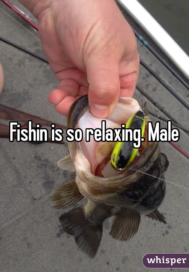 Fishin is so relaxing. Male 