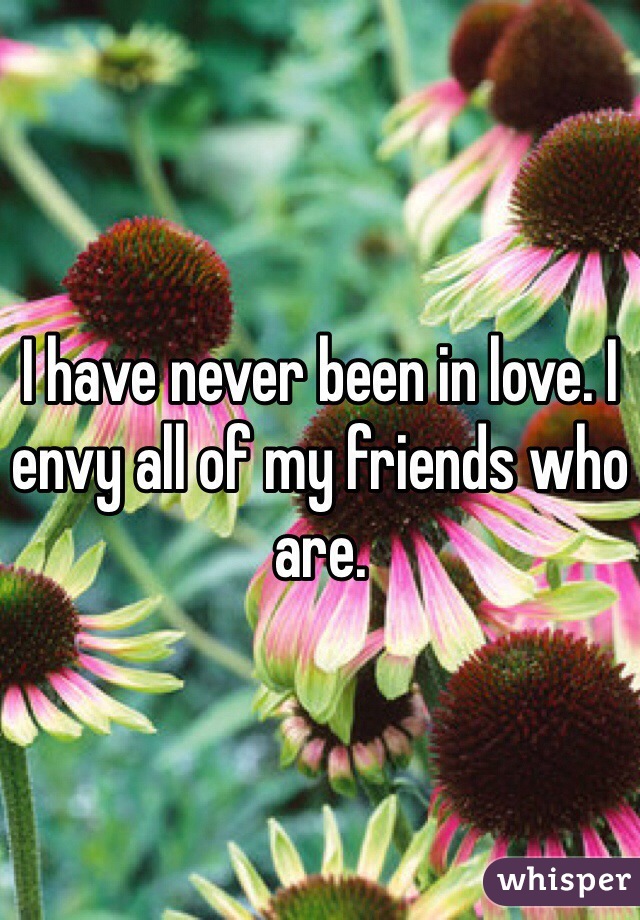 I have never been in love. I envy all of my friends who are. 