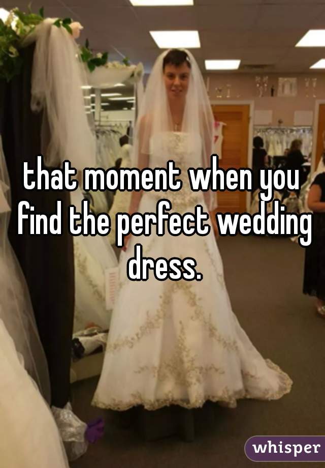 that moment when you find the perfect wedding dress.