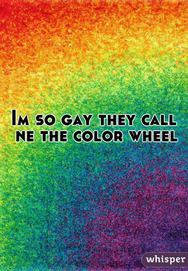 Im so gay they call ne the color wheel