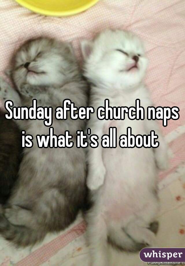 Sunday after church naps is what it's all about  