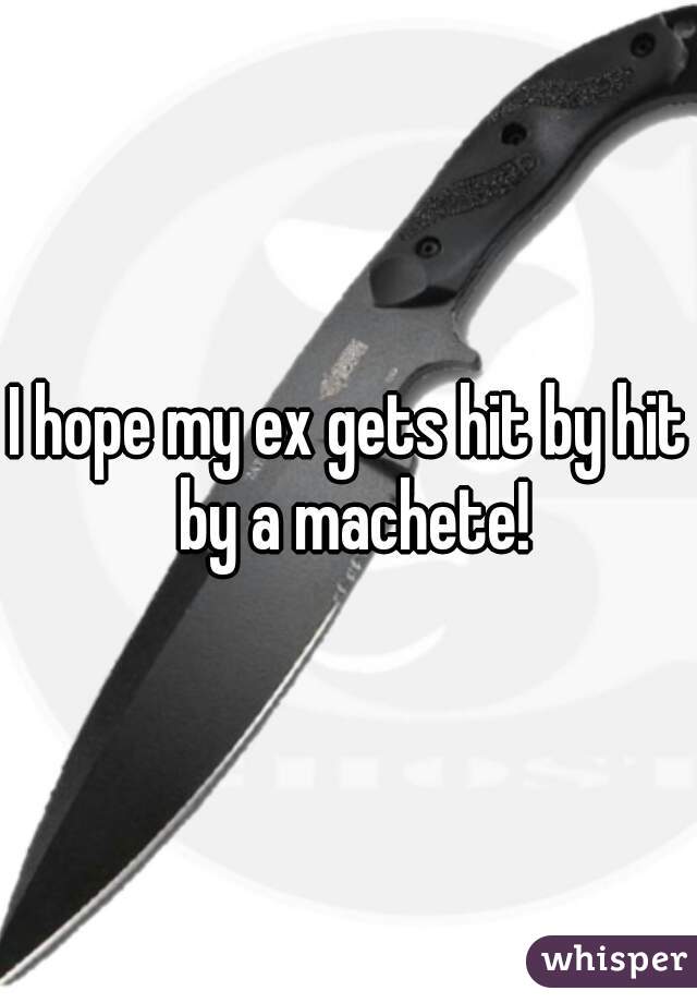 I hope my ex gets hit by hit by a machete!