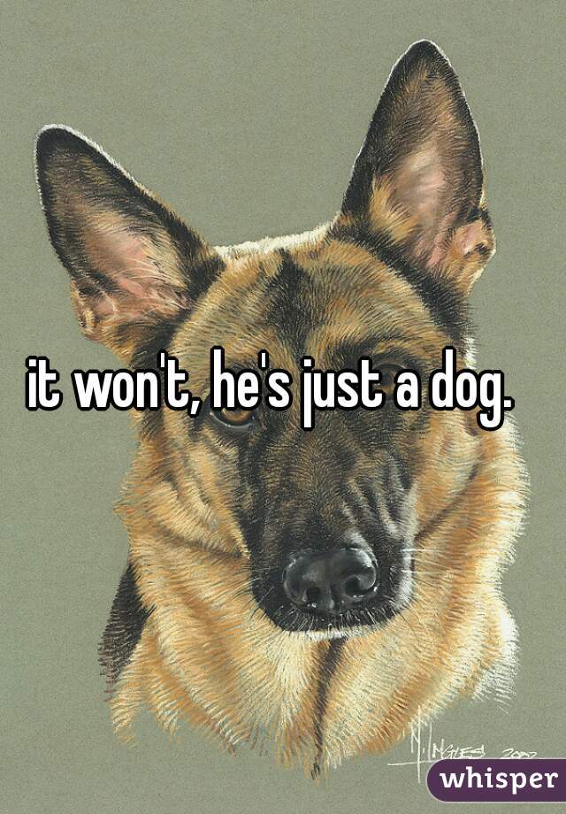 it won't, he's just a dog.  