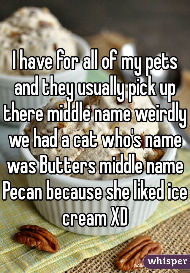 I have for all of my pets and they usually pick up there middle name weirdly we had a cat who's name was Butters middle name Pecan because she liked ice cream XD      