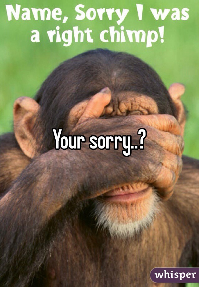 Your sorry..?