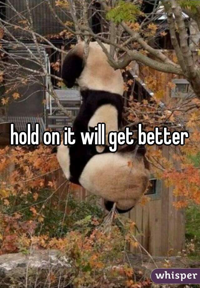 hold on it will get better