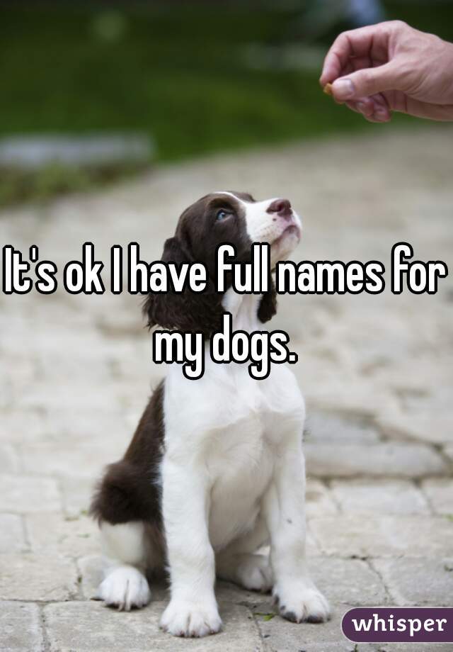 It's ok I have full names for my dogs. 