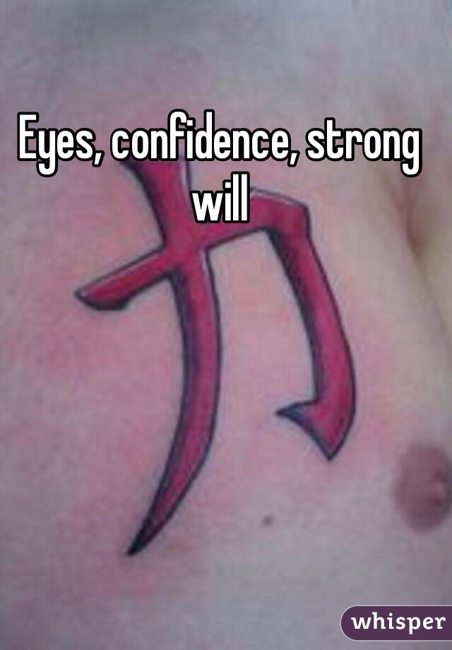 Eyes, confidence, strong will