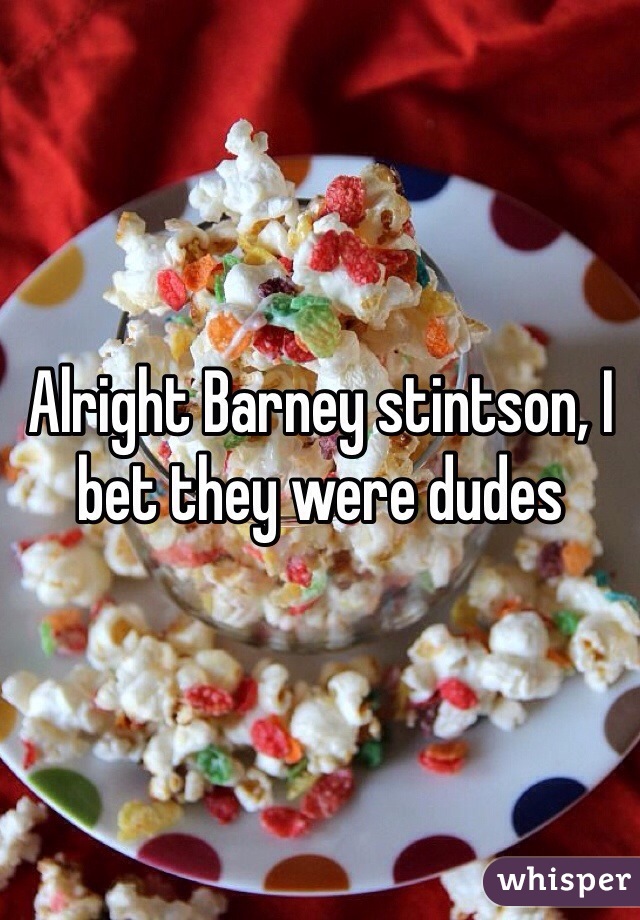 Alright Barney stintson, I bet they were dudes 