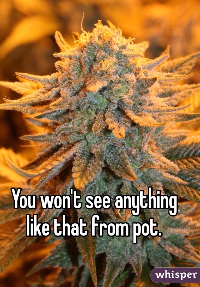 You won't see anything like that from pot.