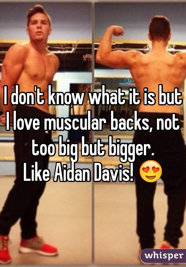 I don't know what it is but I love muscular backs, not too big but bigger. 
Like Aidan Davis! 😍