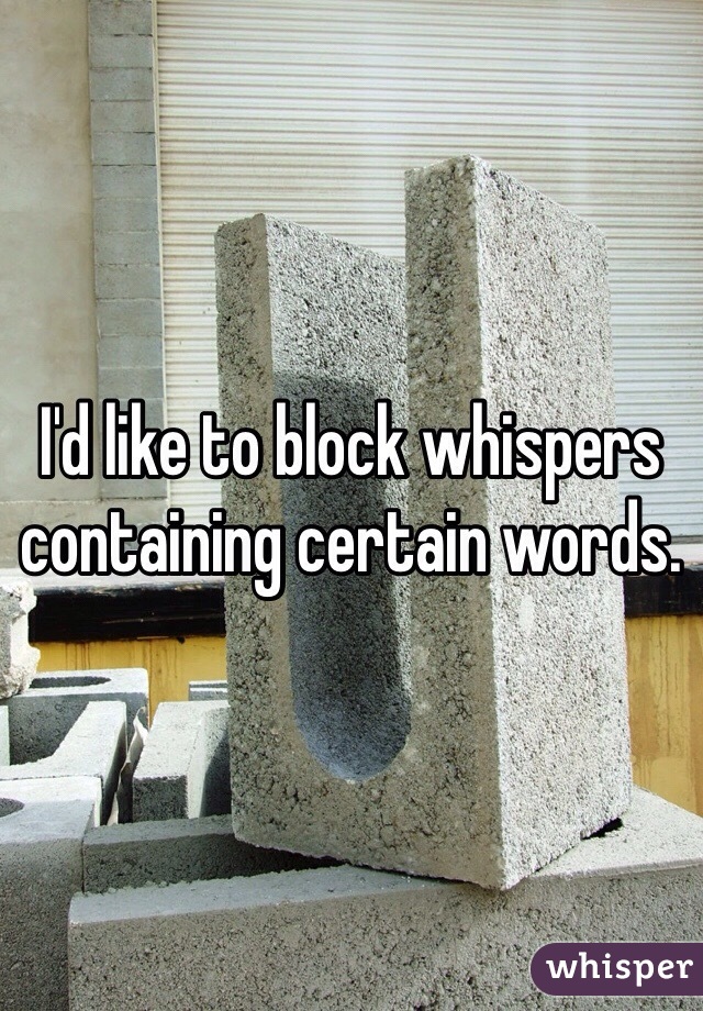 I'd like to block whispers containing certain words. 