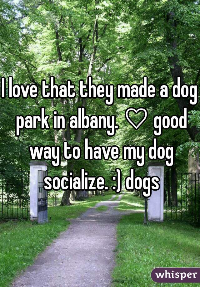 I love that they made a dog park in albany. ♡ good way to have my dog socialize. :) dogs

 