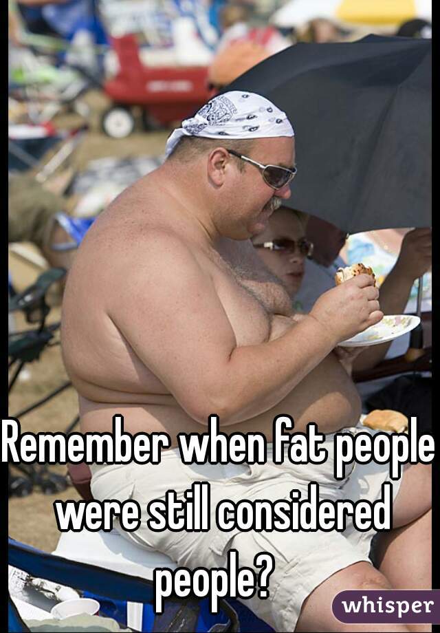 Remember when fat people were still considered people?  