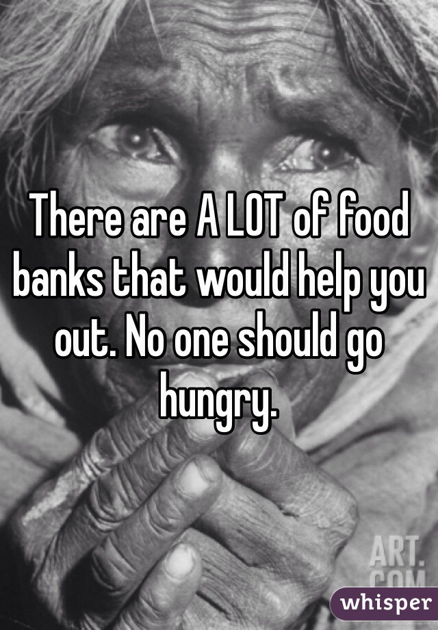 There are A LOT of food banks that would help you out. No one should go hungry. 