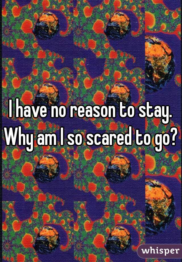 I have no reason to stay. Why am I so scared to go? 