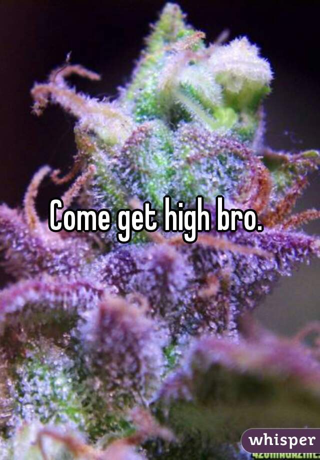 Come get high bro. 