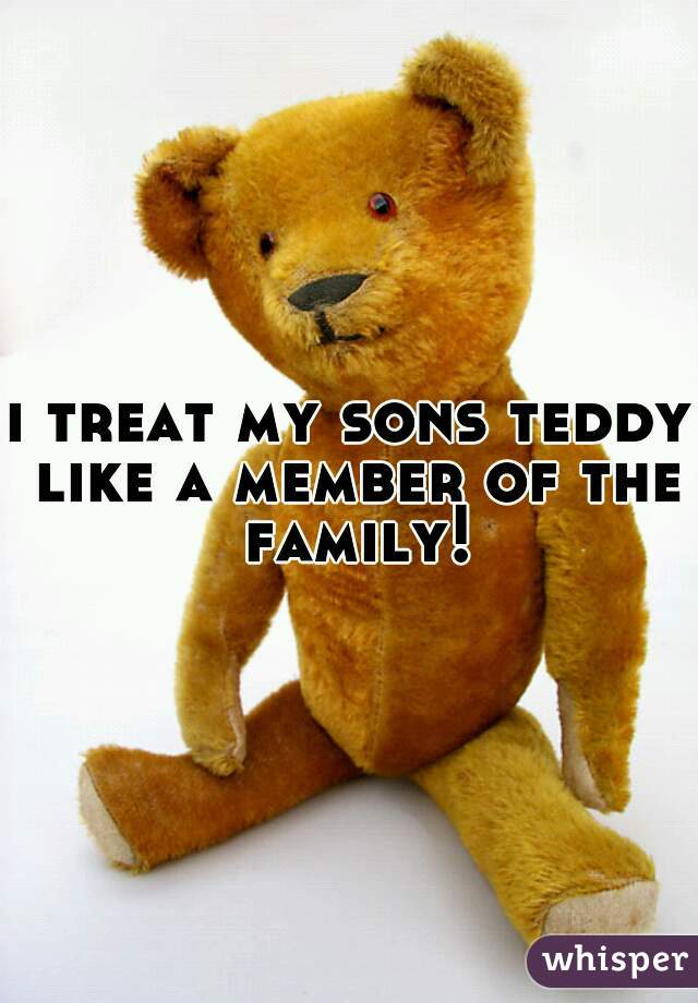 i treat my sons teddy like a member of the family!