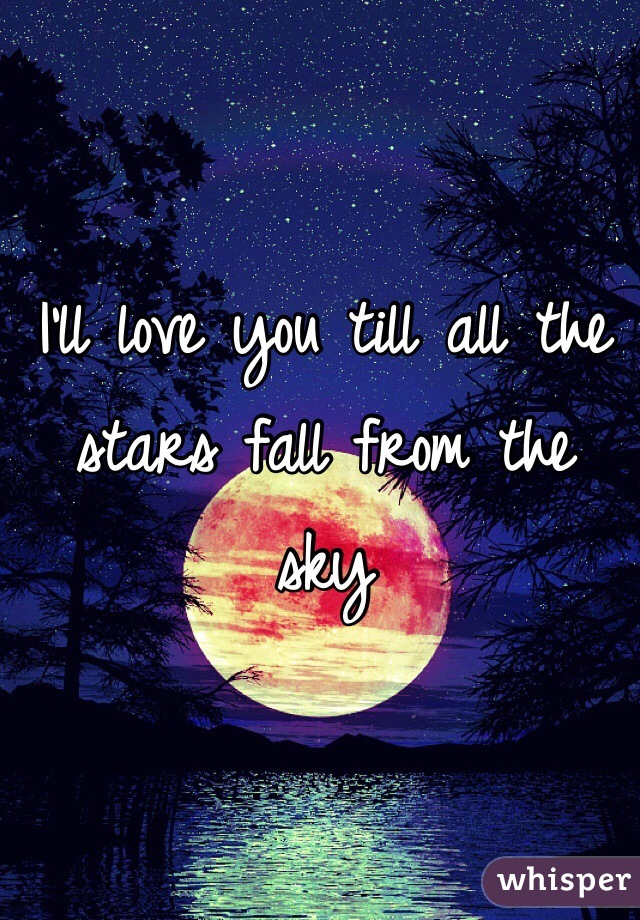 I'll love you till all the stars fall from the sky 