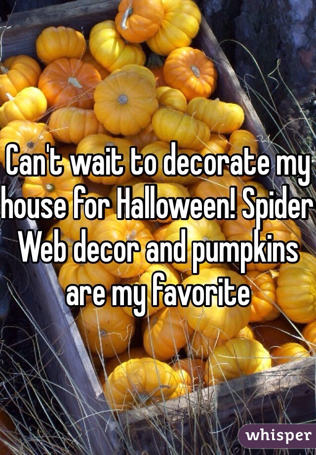 Can't wait to decorate my house for Halloween! Spider Web decor and pumpkins are my favorite 