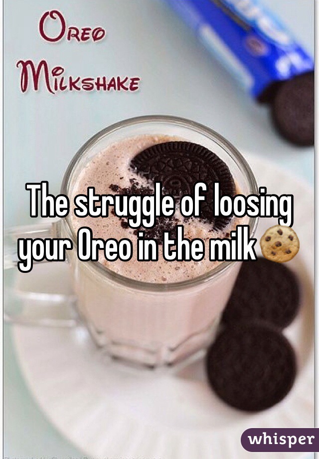 The struggle of loosing your Oreo in the milk🍪