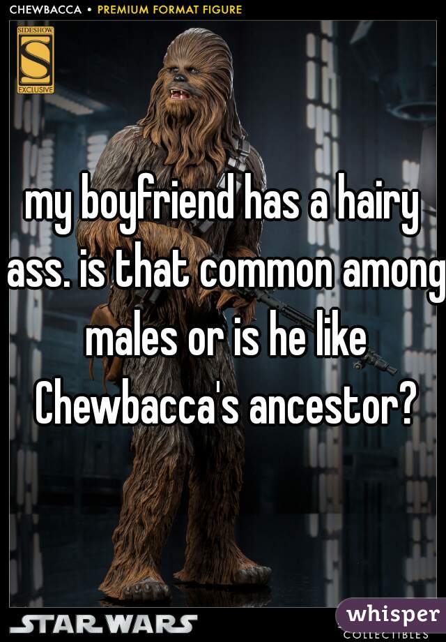 my boyfriend has a hairy ass. is that common among males or is he like Chewbacca's ancestor?