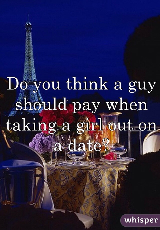 Do you think a guy should pay when taking a girl out on a date?