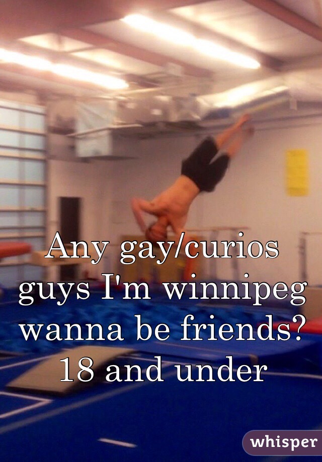 Any gay/curios guys I'm winnipeg wanna be friends? 18 and under 