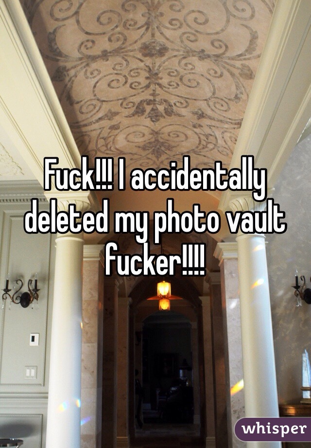 Fuck!!! I accidentally deleted my photo vault fucker!!!! 