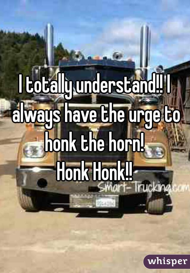 I totally understand!! I always have the urge to honk the horn! 
Honk Honk!!