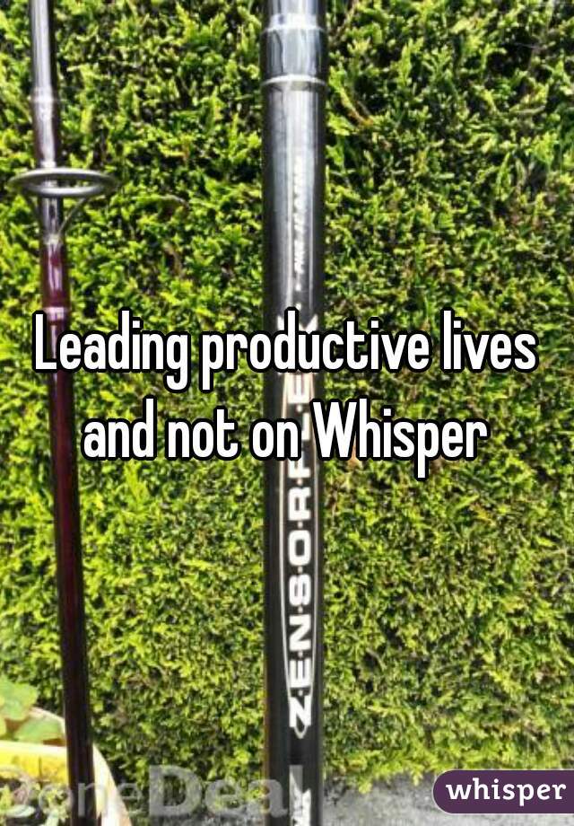 Leading productive lives and not on Whisper 