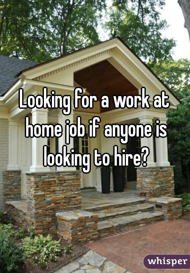 Looking for a work at home job if anyone is looking to hire?