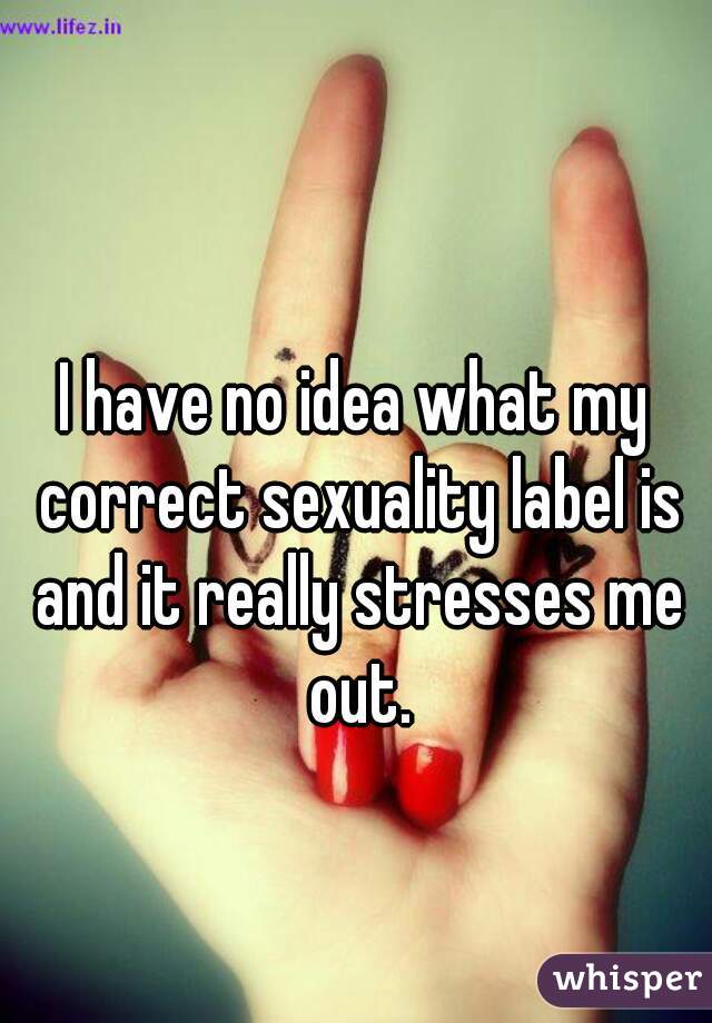 I have no idea what my correct sexuality label is and it really stresses me out.