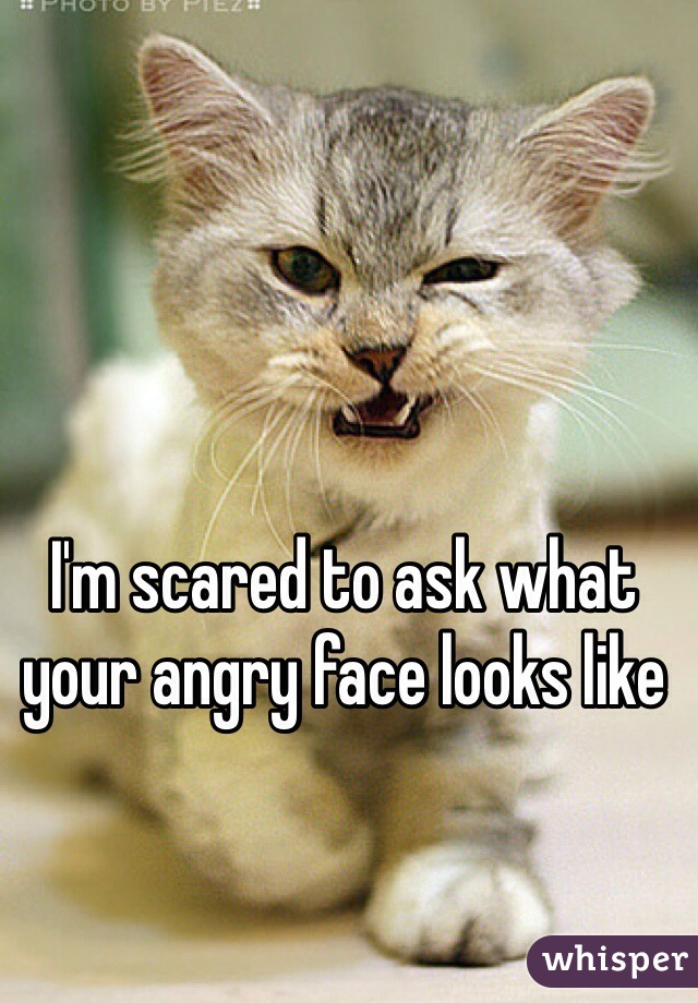 I'm scared to ask what your angry face looks like