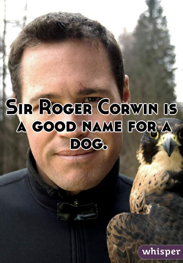 Sir Roger Corwin is a good name for a dog.  