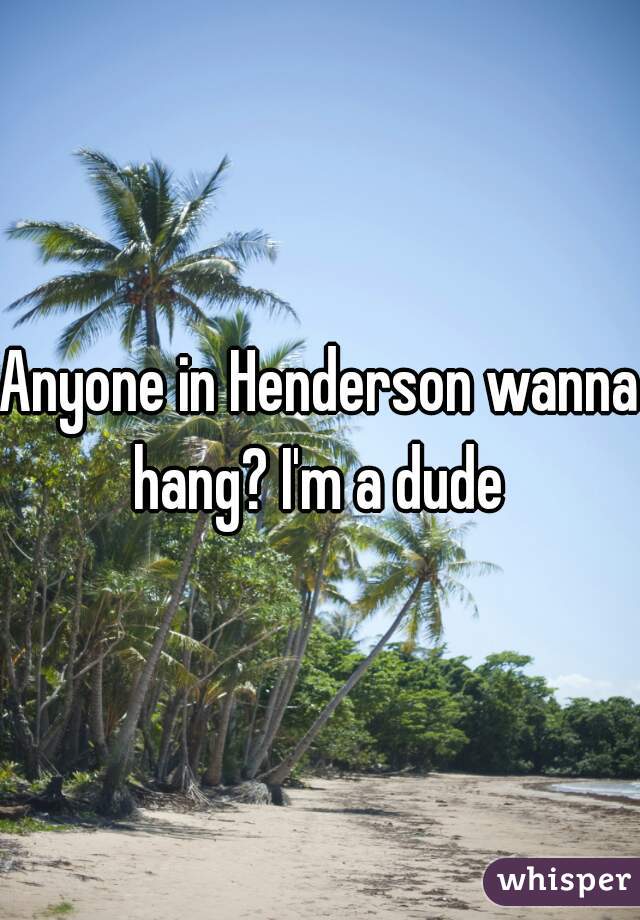 Anyone in Henderson wanna hang? I'm a dude 