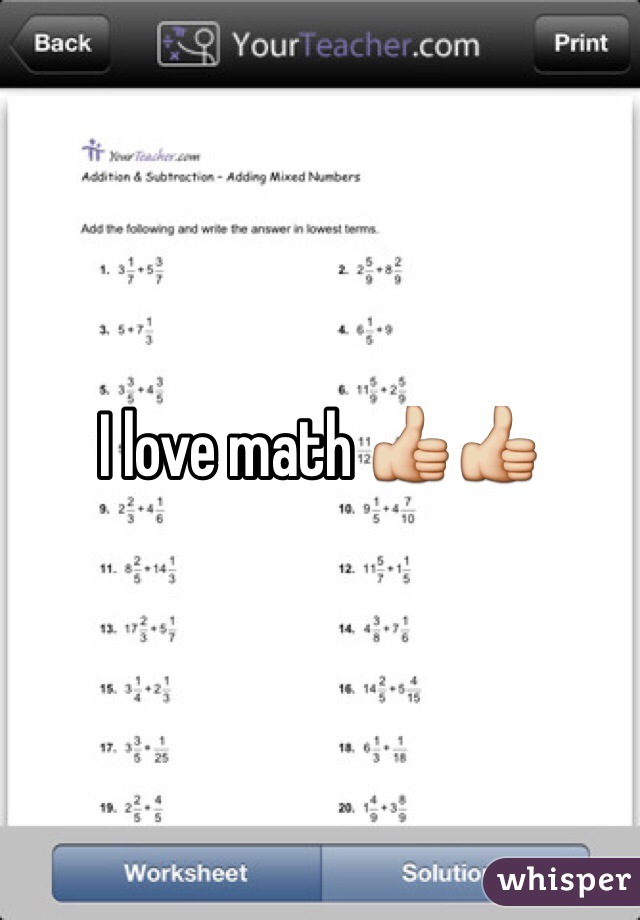 I love math 👍👍