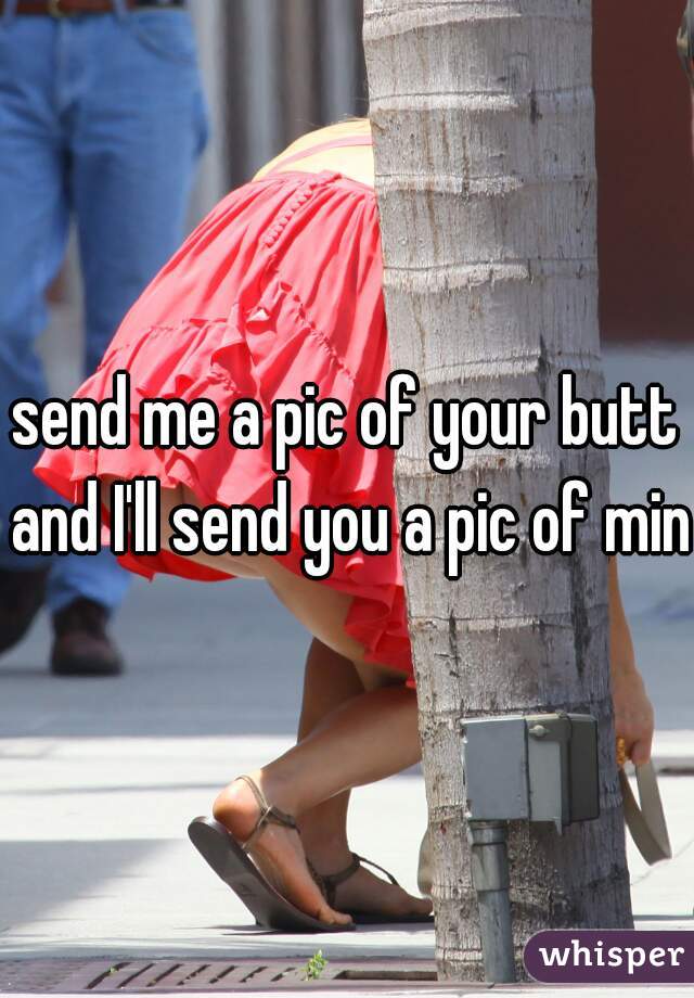 send me a pic of your butt and I'll send you a pic of mine